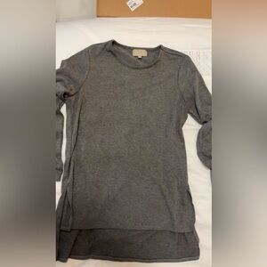 Joan Vass Heather Gray Knit Top